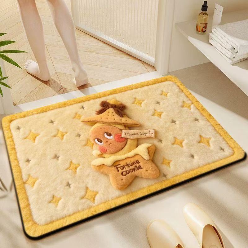 Cute Gingerbread-Themed Plush Bath Mat