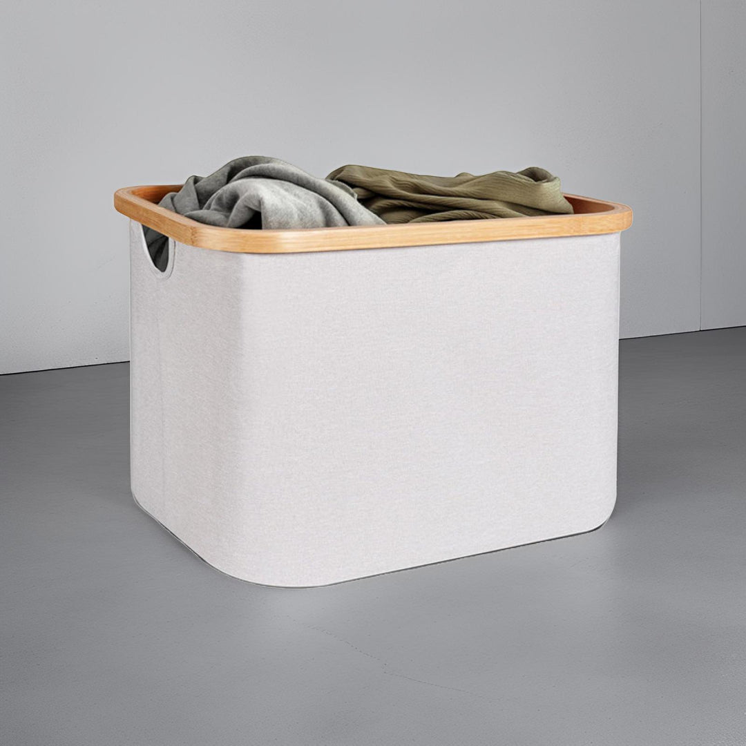 Trendy storage basket with bamboo frame Kalsten