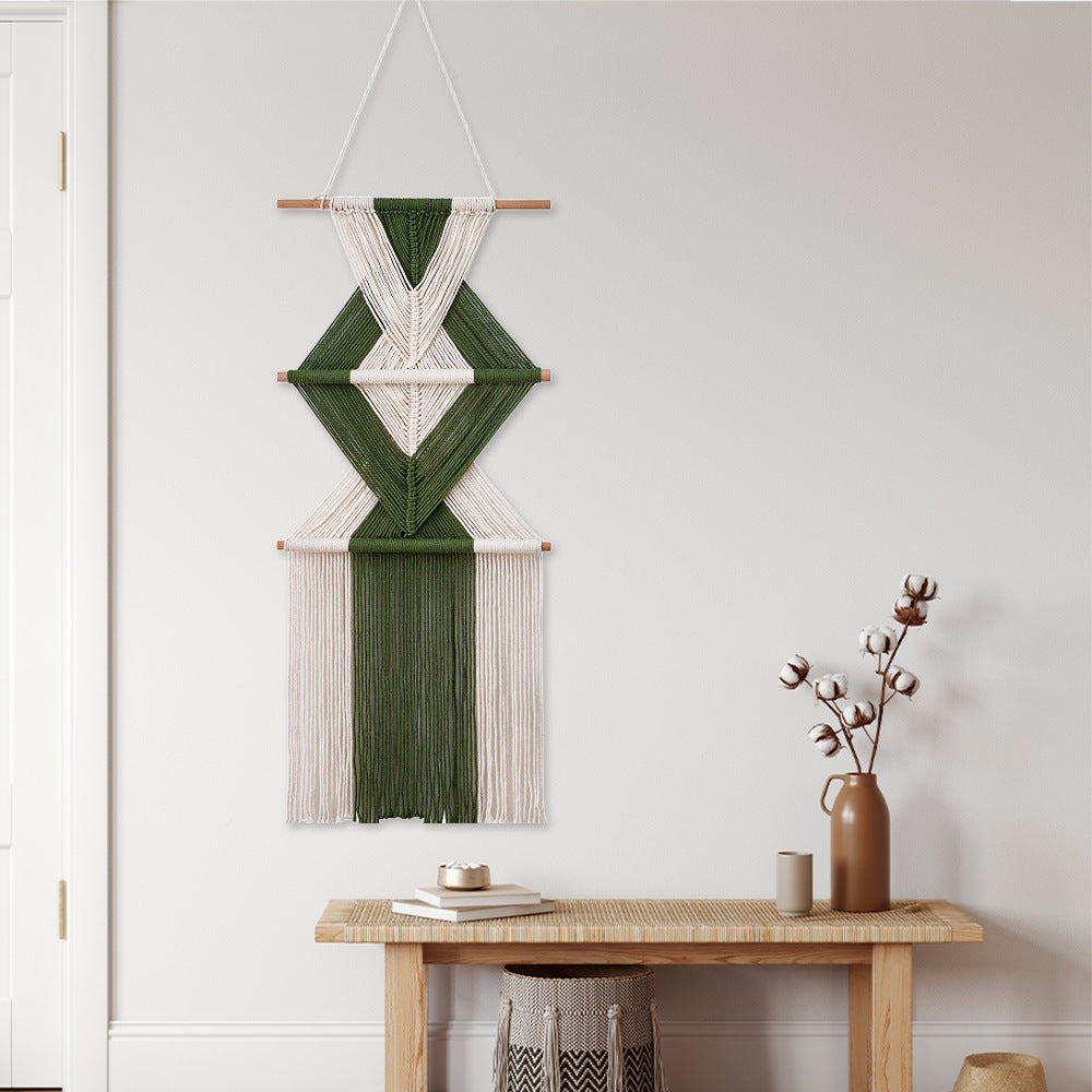 Macramé Wall Decor with Geometric Pattern Kalsten