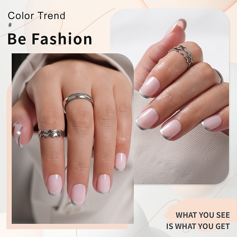 Artificial Nails in Natural French Tip Design Kalsten