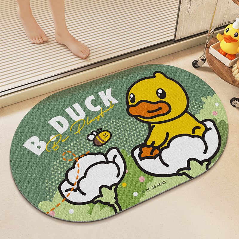 Playful Cartoon Duck Bath Mat Kalsten
