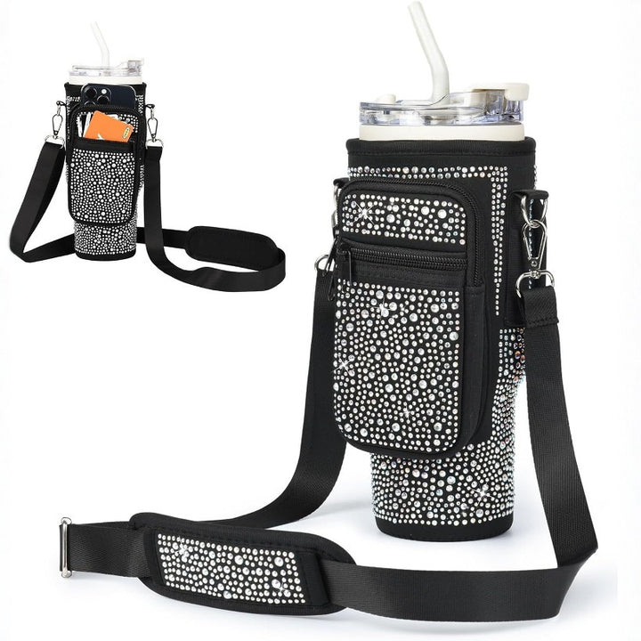 Ladies trendy and sparkling drinking bottle with shoulder bag Kalsten