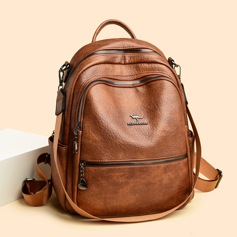 Vintage-Inspired Leather Backpack Kalsten