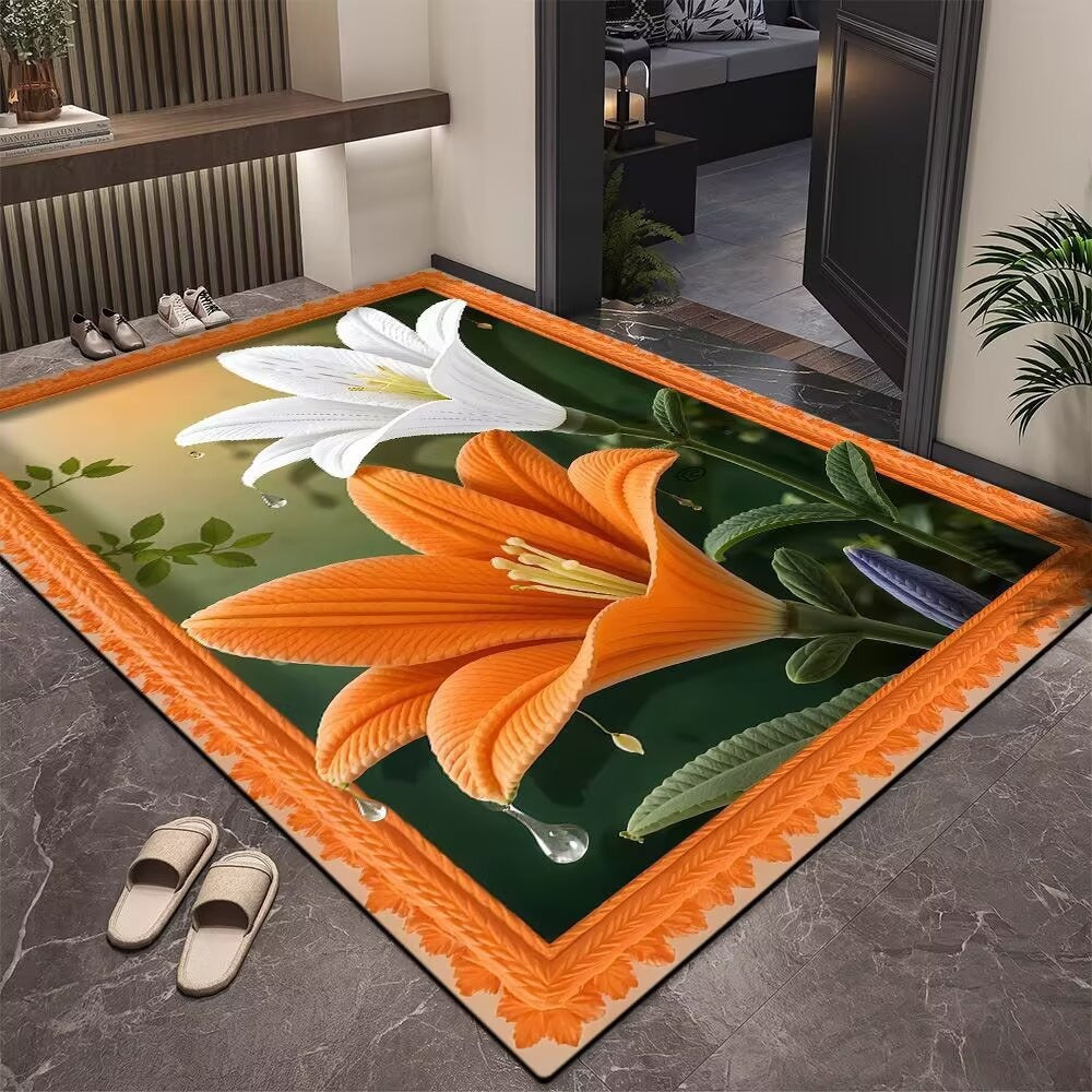 Elegant Floral Design Area Rug