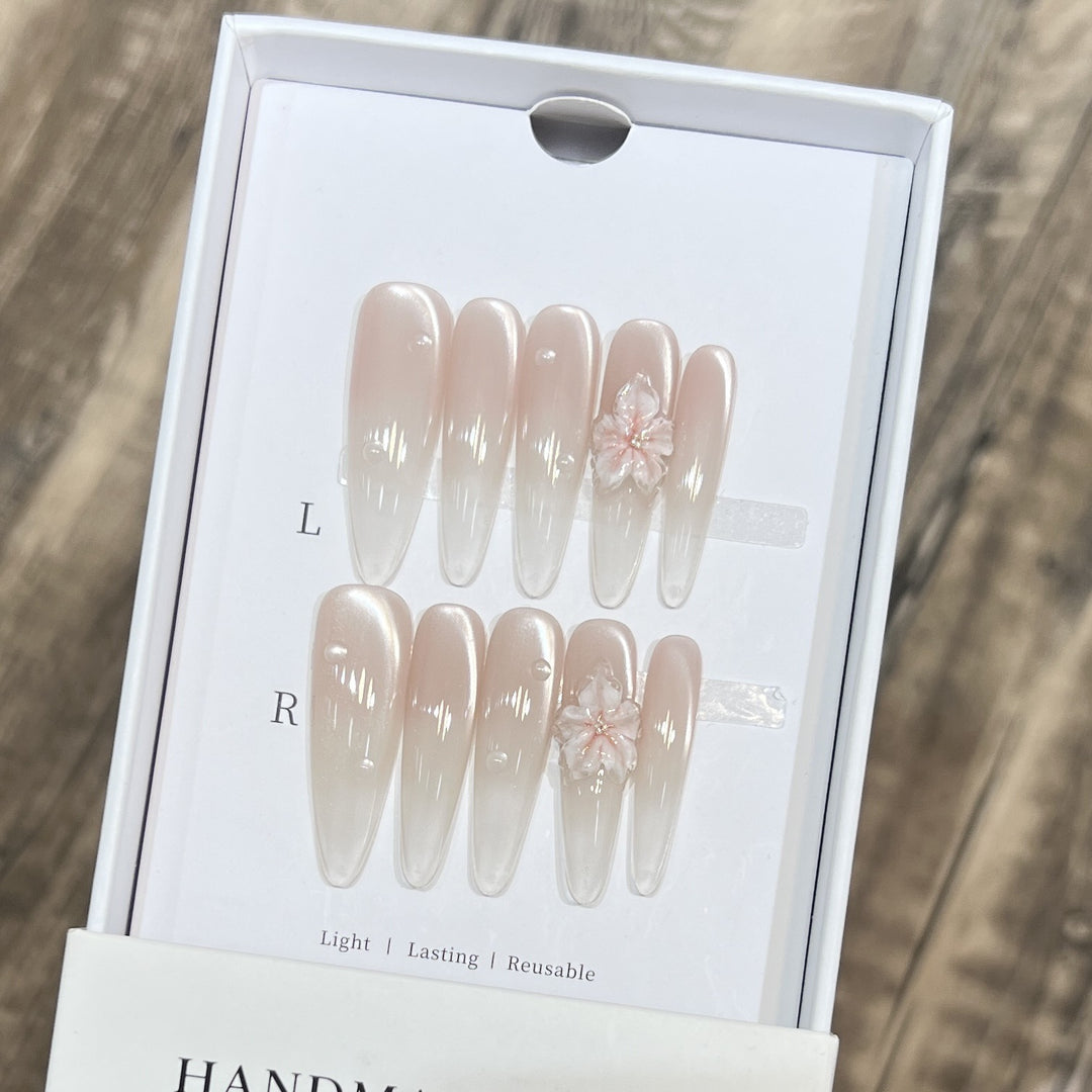 Elegant Stiletto Nail Extensions with Floral Accents Kalsten