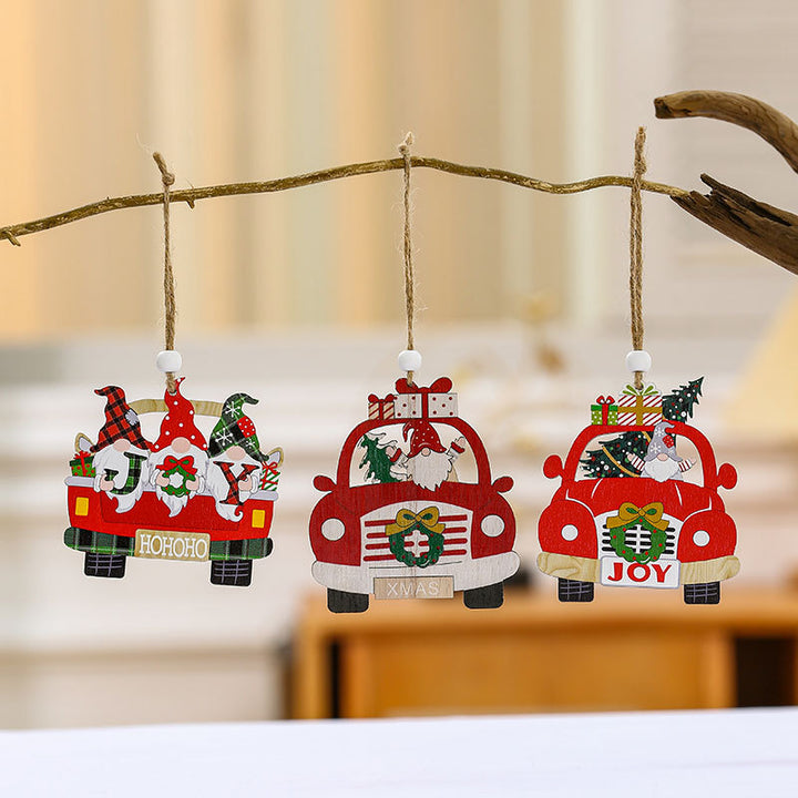 Decorative Wooden Christmas Car Ornaments Kalsten