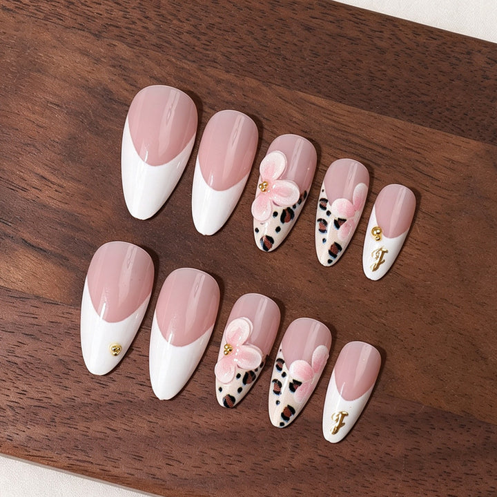 Elegant Floral Acrylic Press-On Nail Set Kalsten