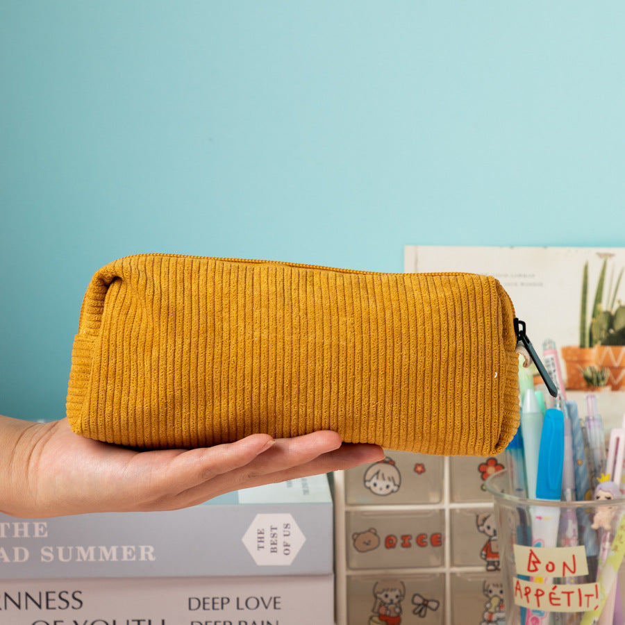 Textured Corduroy Pencil Case Kalsten