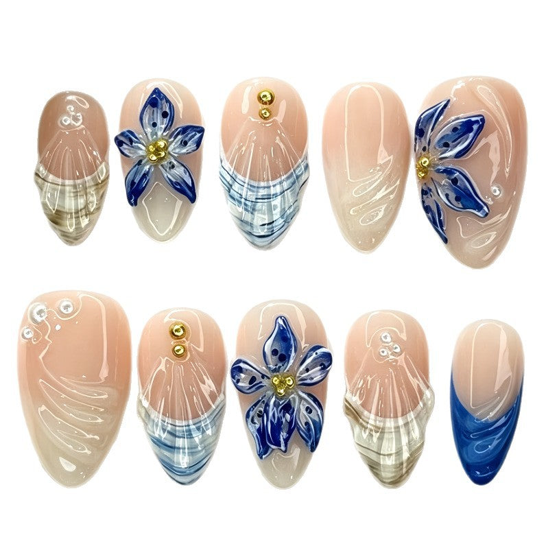 Artistic Floral Accent Press-On Nails Kalsten