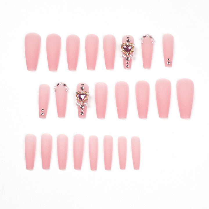 Luxury Artificial Nail Set with Rhinestone and Pearl Decorations Kalsten