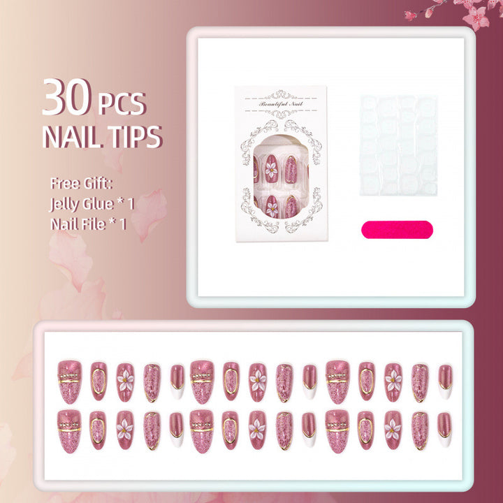 Elegant Lace-Inspired Press-On Nail Set