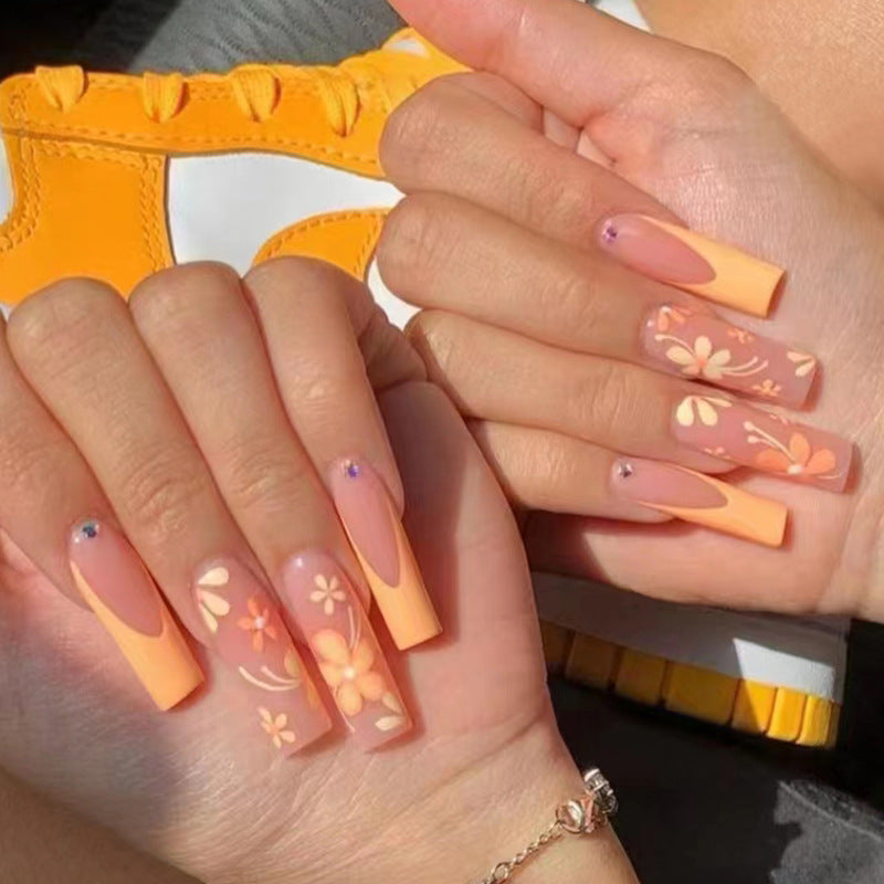 Artificial nail set with floral acrylic decorations Kalsten