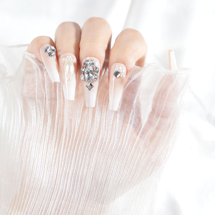 Glamorous Crystal Embellished Press-On Nail Set Kalsten