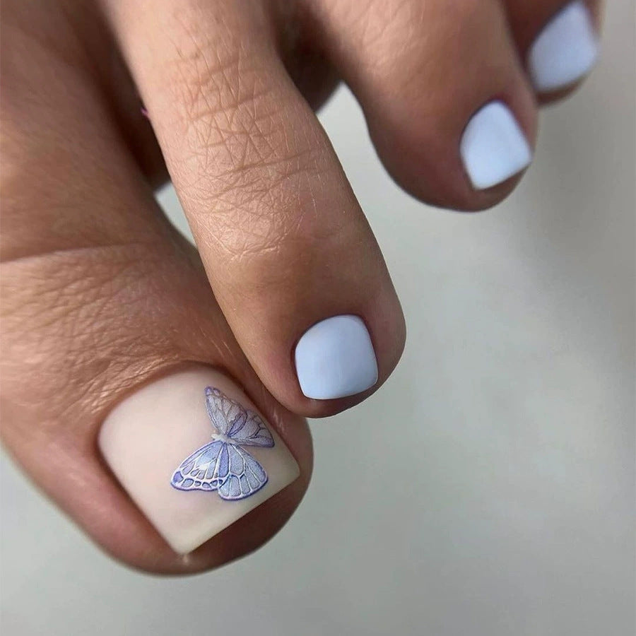Nail set with shimmering holographic design Kalsten