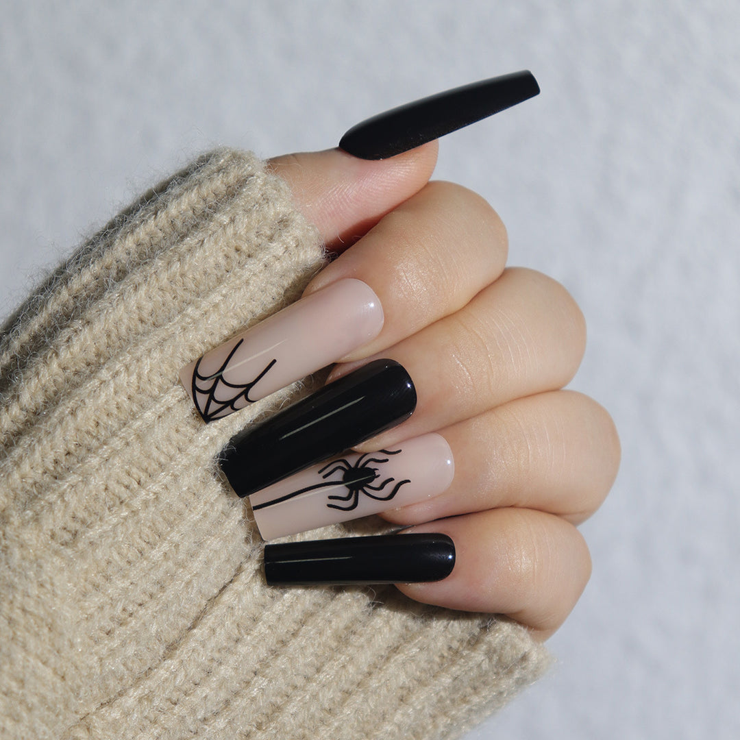 Artistic Spider-Themed Press-On Nails Kalsten