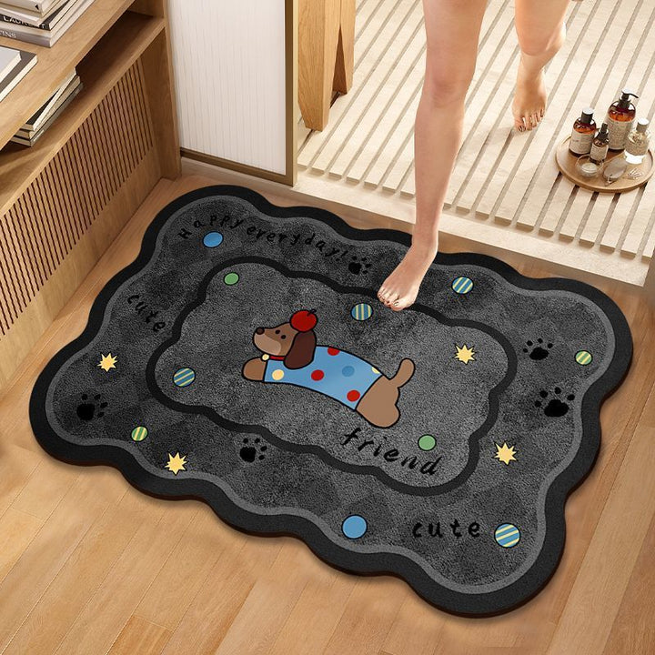 Playful Cat-Themed Bath Mat Kalsten