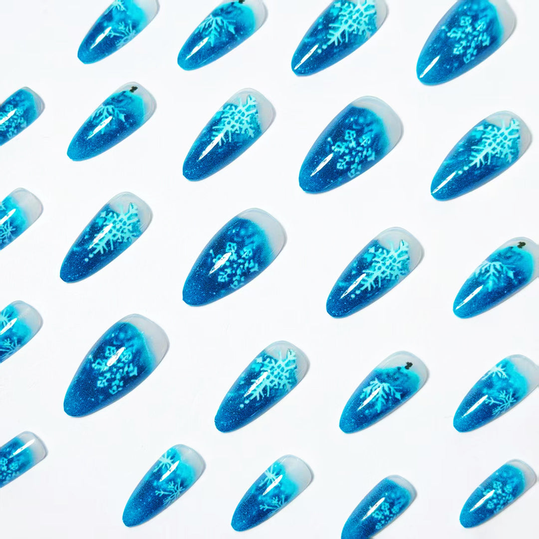 Snowflake Pattern Stiletto Nail Art Kalsten