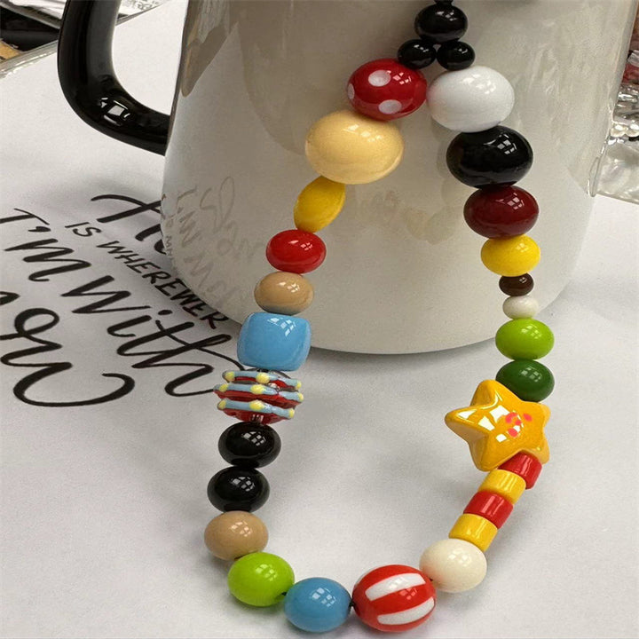 Colorful Decorative Beaded Phone Lanyard Kalsten