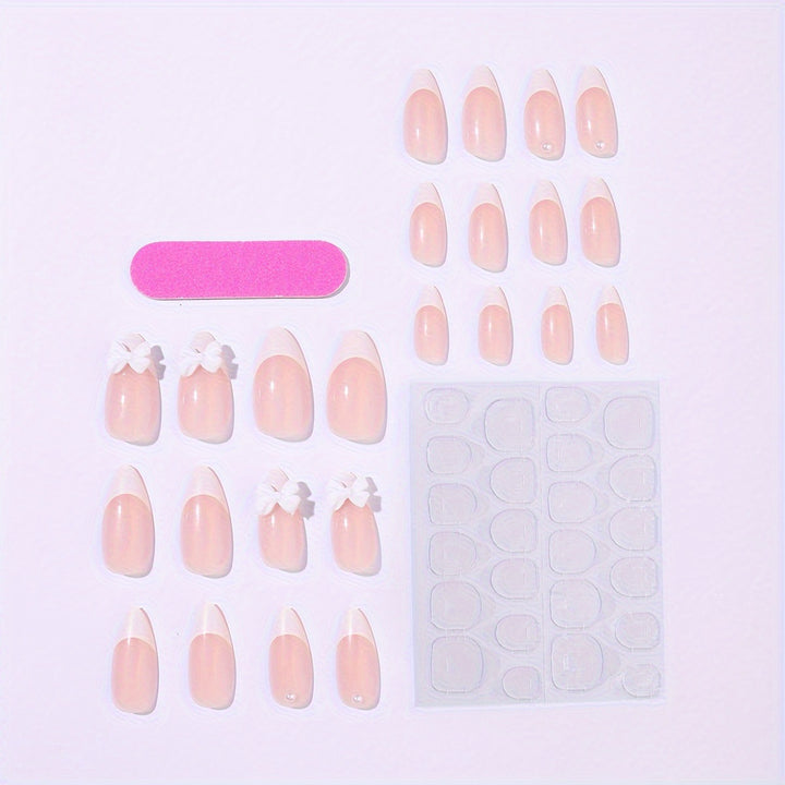 Acrylic nail set with elegant tips and floral accents Kalsten