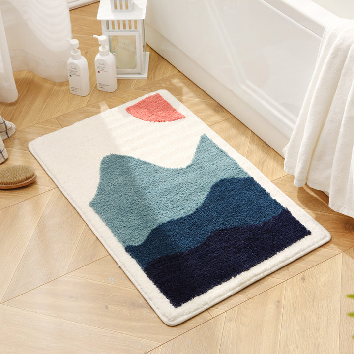 Artistic Sunset Pattern Bath Mat