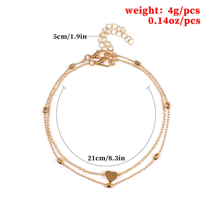 Double Layered Heart Charm Necklace Kalsten