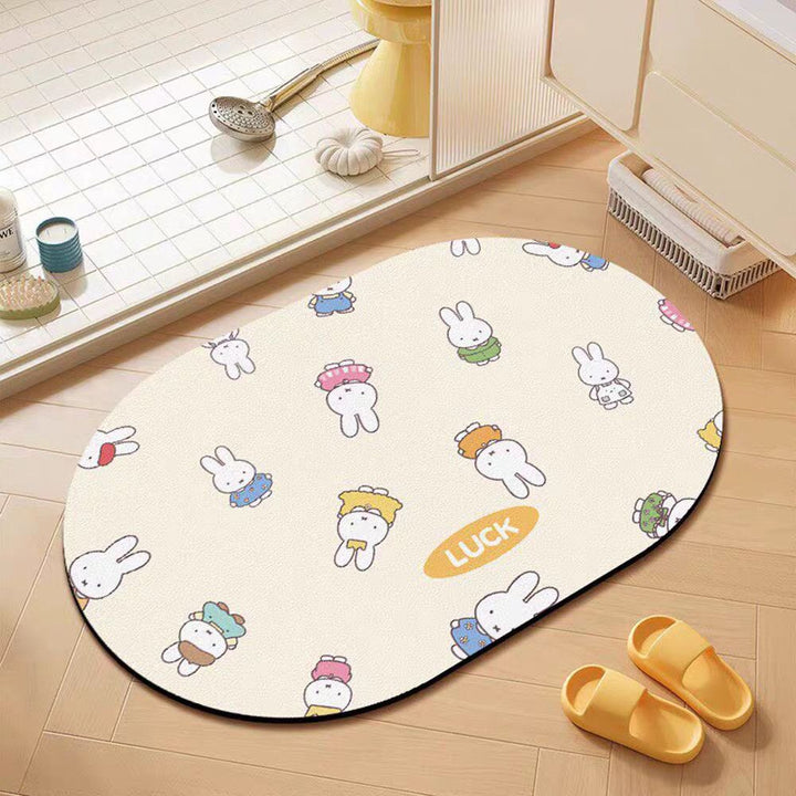 Cartoon Bunny Absorbent Bath Mat Kalsten