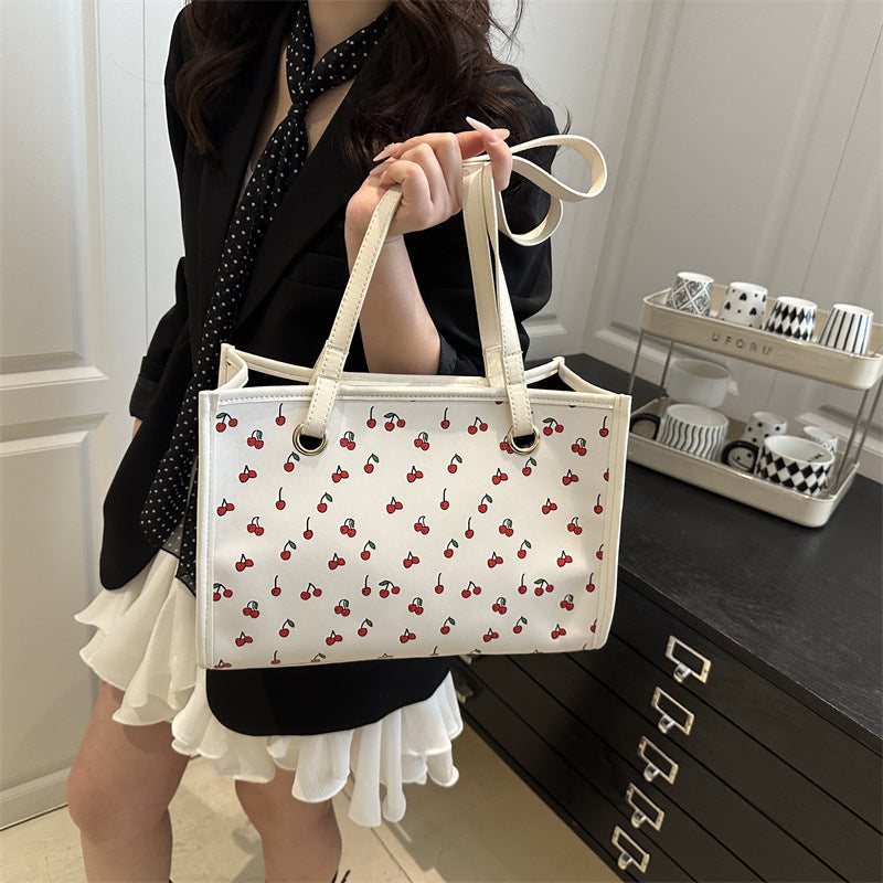 Playful Cherry Print Tote Bag Kalsten