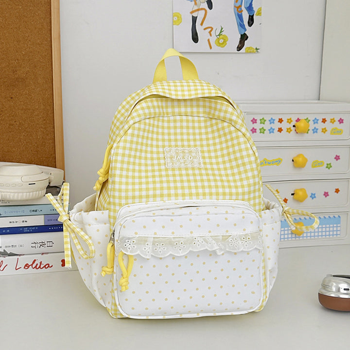 Stylish Gingham Pattern Backpack Kalsten
