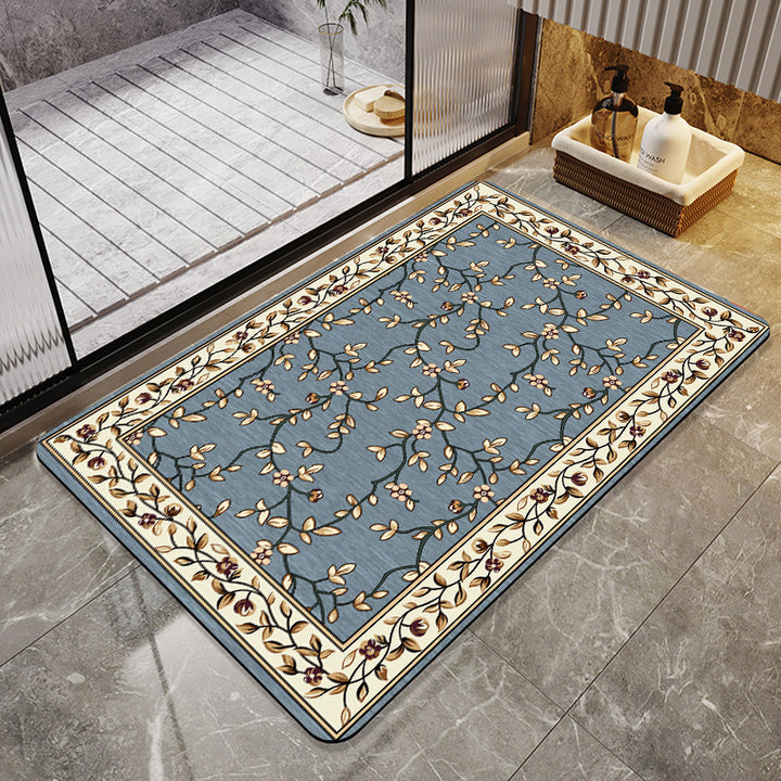 Elegant Vintage Floral Bath Mat Kalsten