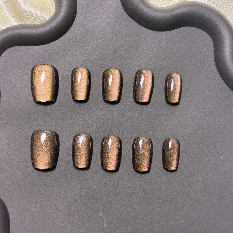 Artificial nails with shimmering metallic finish Kalsten