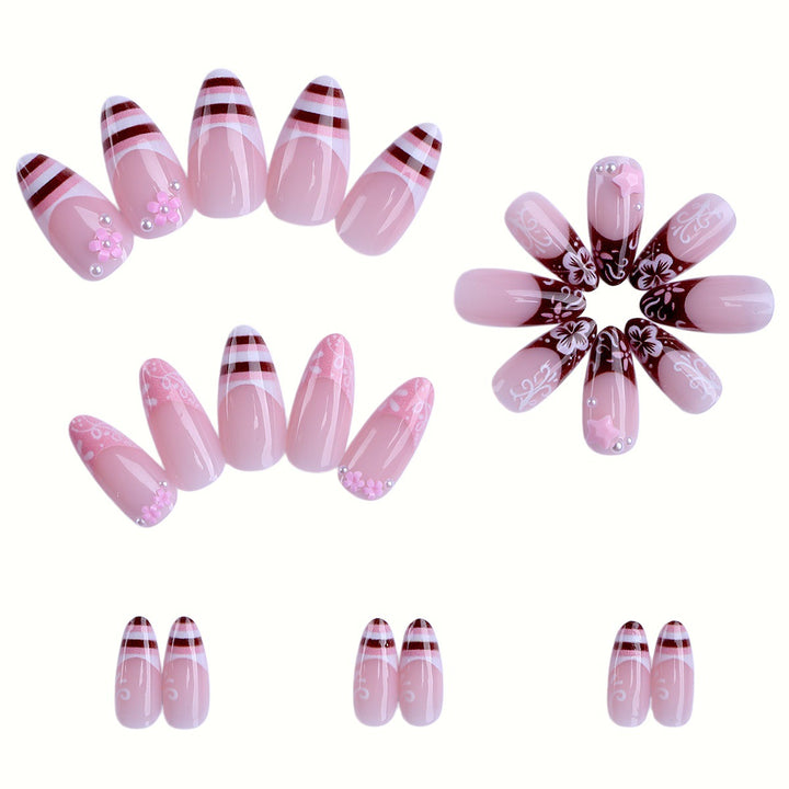 Artistic Floral Press-On Nail Enhancements Kalsten