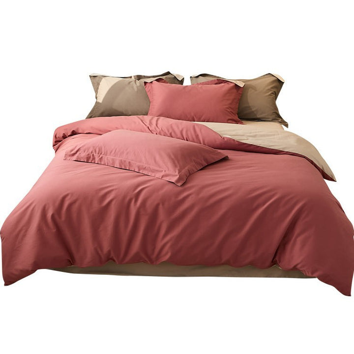 Bedding set made of premium cotton blend fabric reversible design with hidden zipper