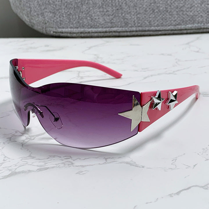 Women's stylish sports sunglasses with half-frame and striking star accents Kalsten