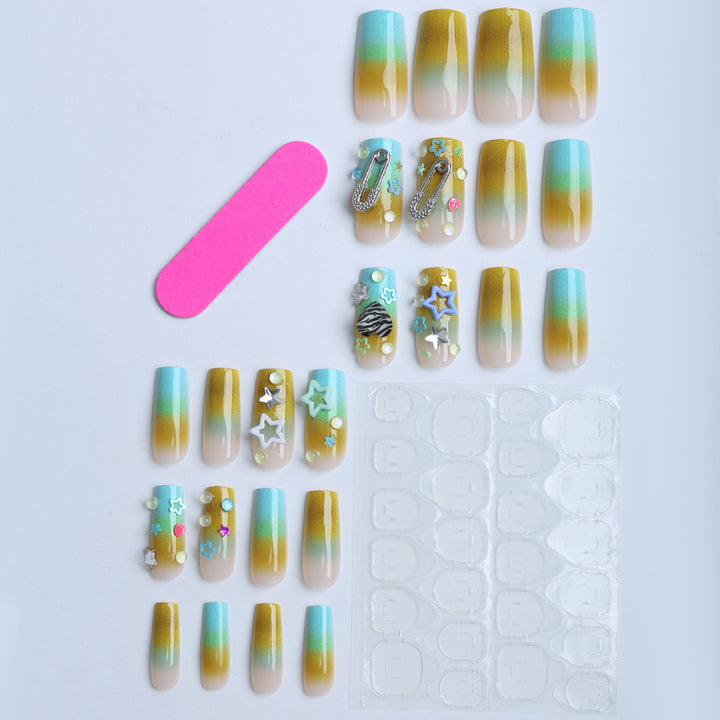Artificial nails with modern playful design Kalsten