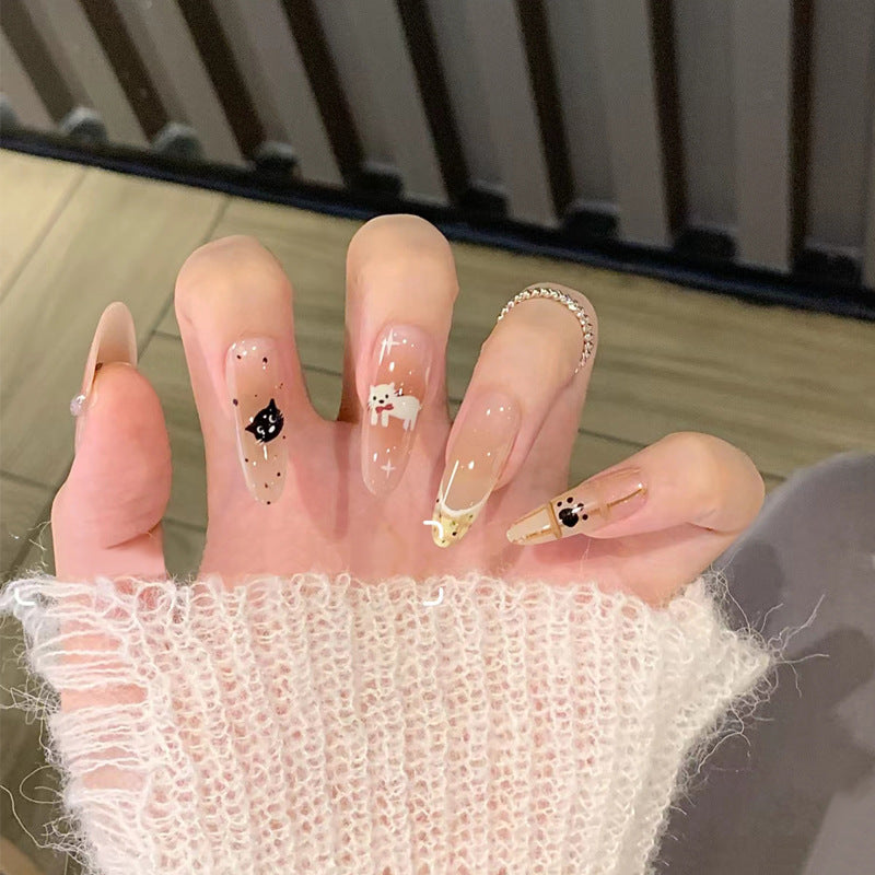 Stylish Press-On Nail Set with Artistic Leopard Design Kalsten