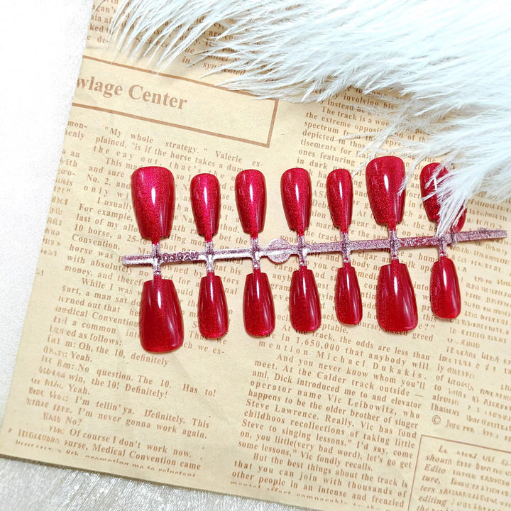 Shiny artificial nails with sparkling at the highest level Kalsten