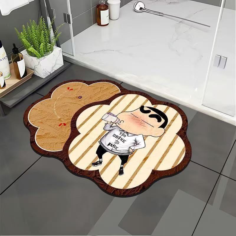 Cartoon-Themed Plush Bath Mat