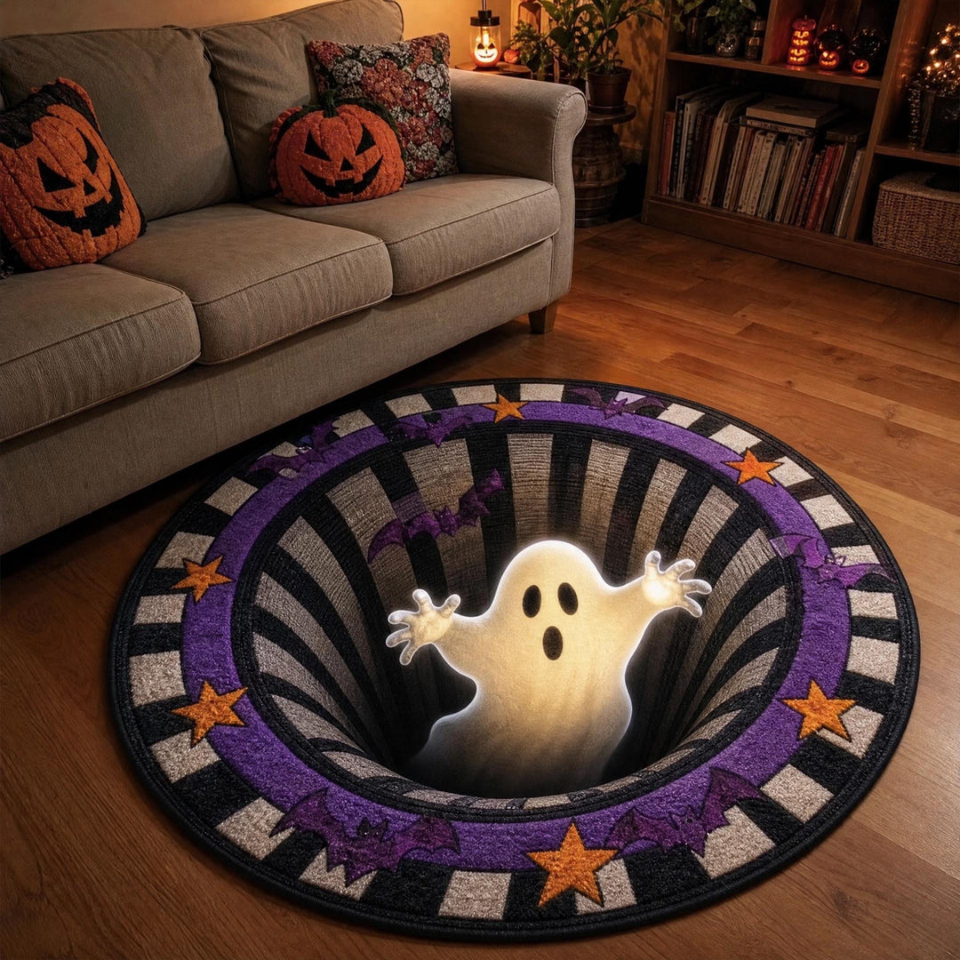 3D Cat Theme Round Rug