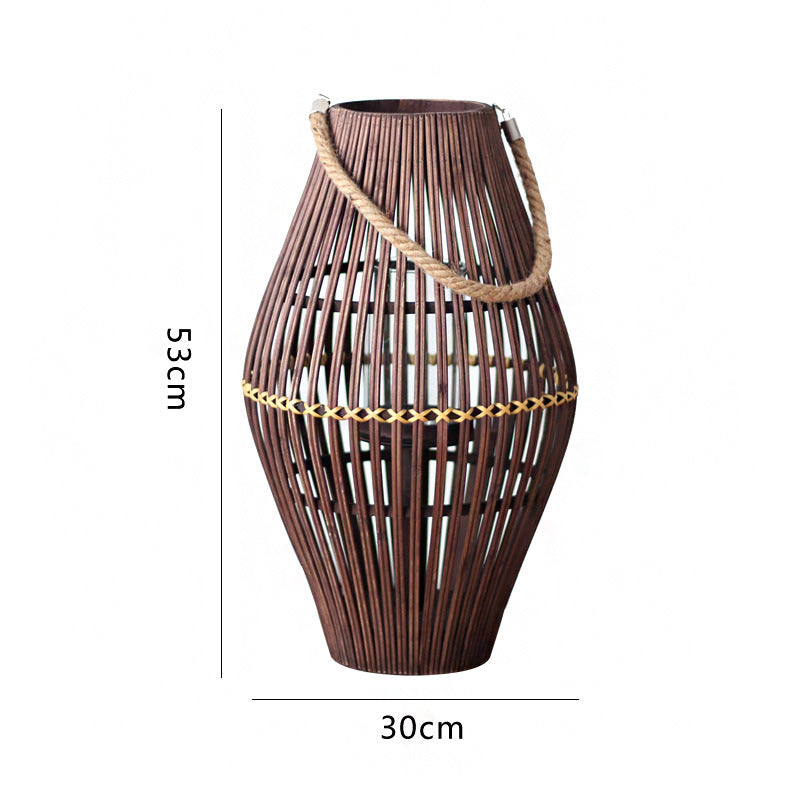 Rustic Rattan Lantern Kalsten