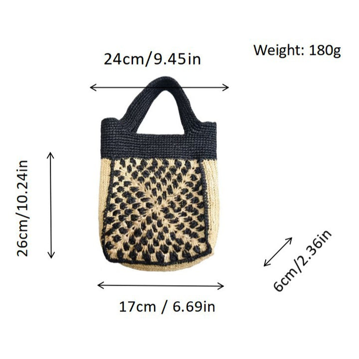 Handmade basket bag with traditional weaving pattern Kalsten