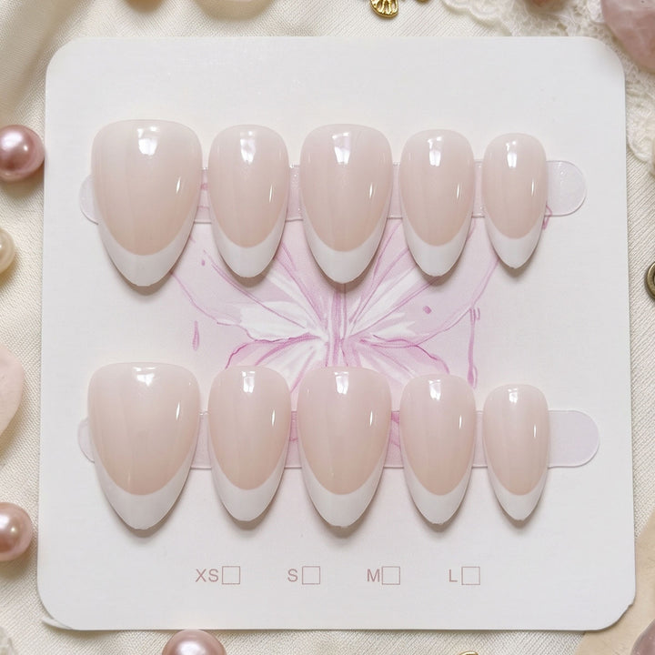 Stylish French Tip Press-On Nails