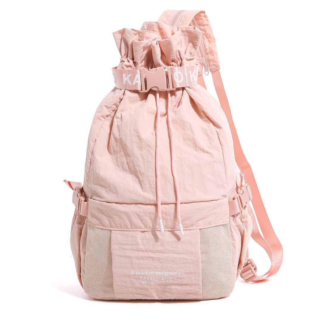 Casual Drawstring Backpack with Mesh Pockets Kalsten