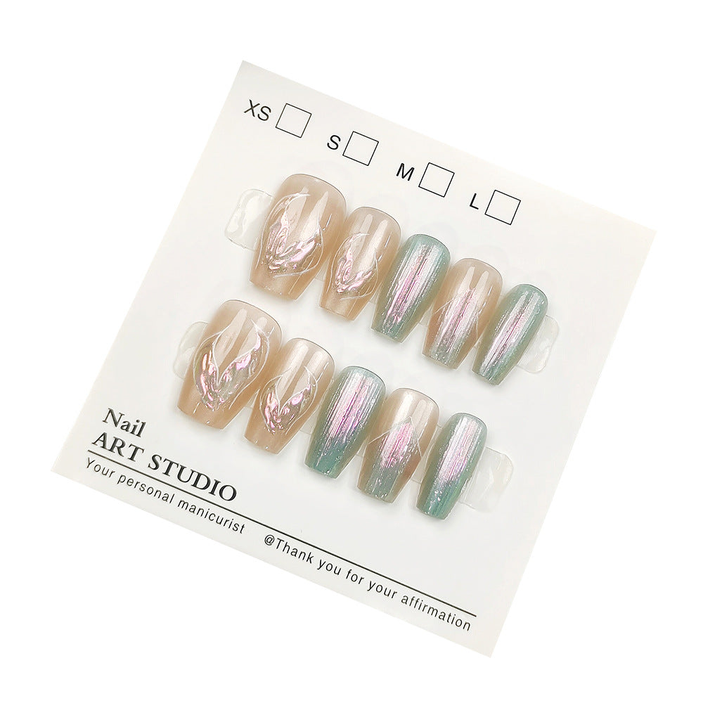 Elegant Artificial Nails with Shimmering Effect Kalsten