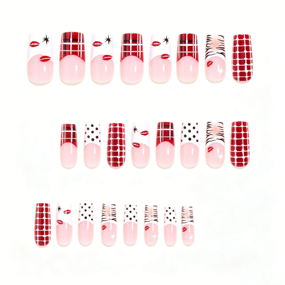 Artistic Press-On Nail Set with Unique Patterns Kalsten