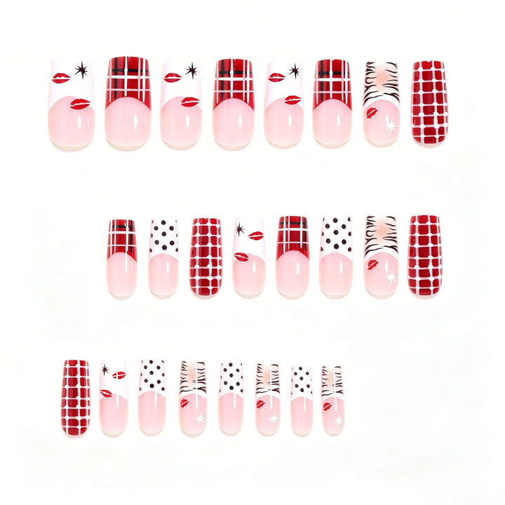 Artistic Press-On Nail Set with Unique Patterns Kalsten