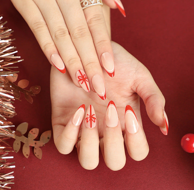 Elegant Nail Extensions with Christmas Design Kalsten