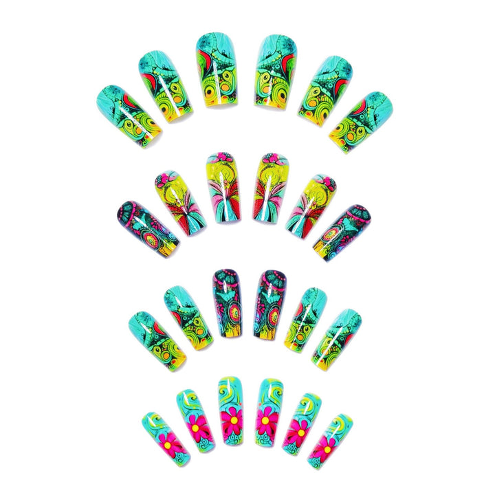 Creative Art Nails with Glowing Flower Design Kalsten