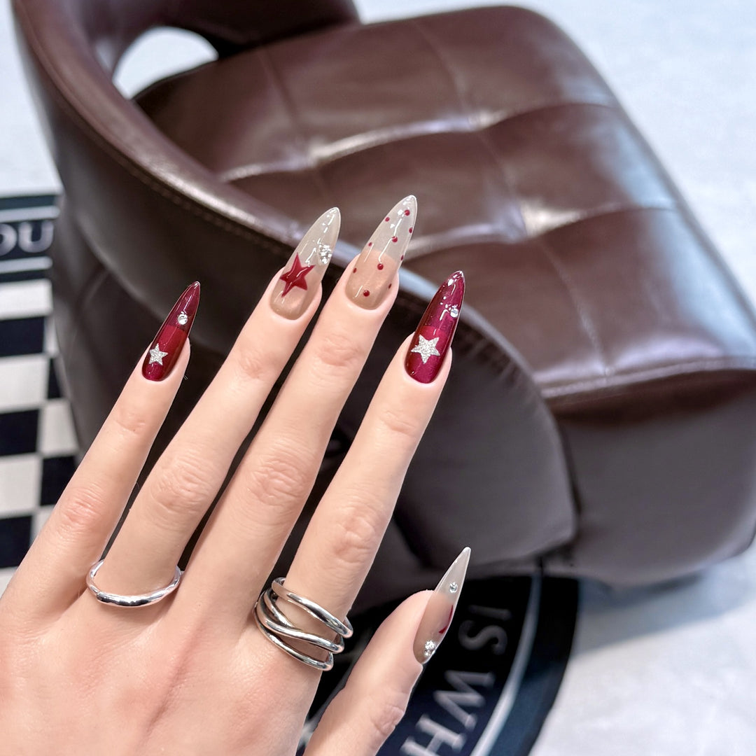 Star-Accent Press-On Nail Set Kalsten