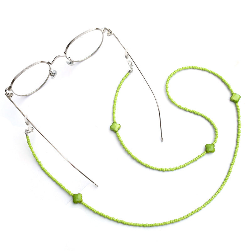 Beaded Eyewear Chain with Flower Accents Kalsten