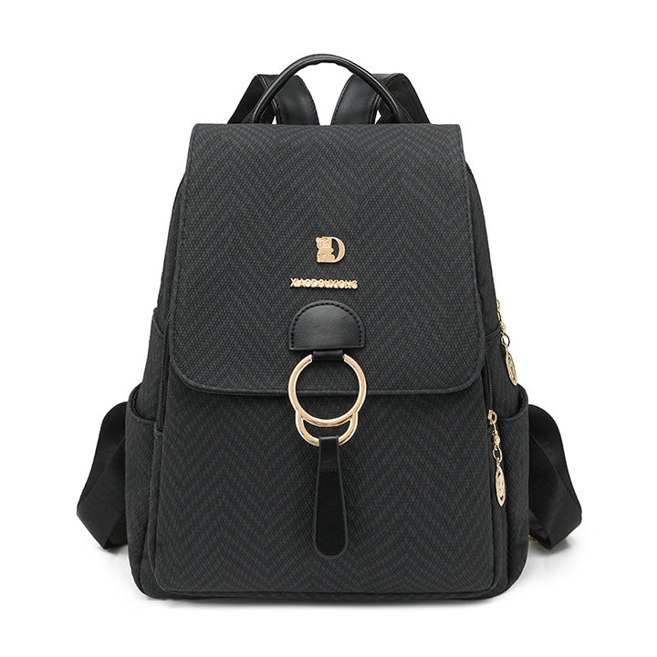 Multi-Compartment Herringbone Fashion Backpack Kalsten
